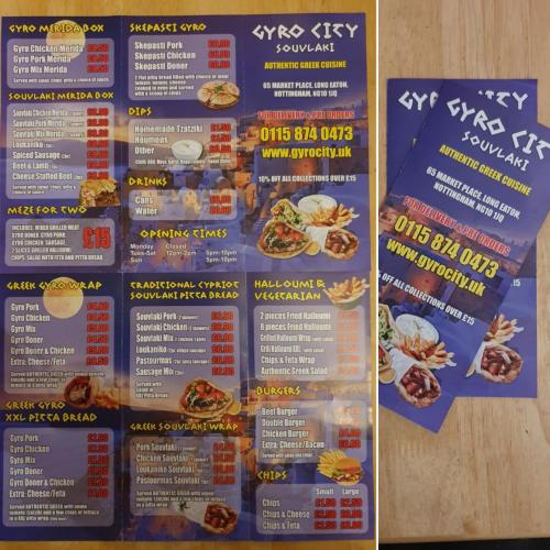 Gyro City Menu Design & Print